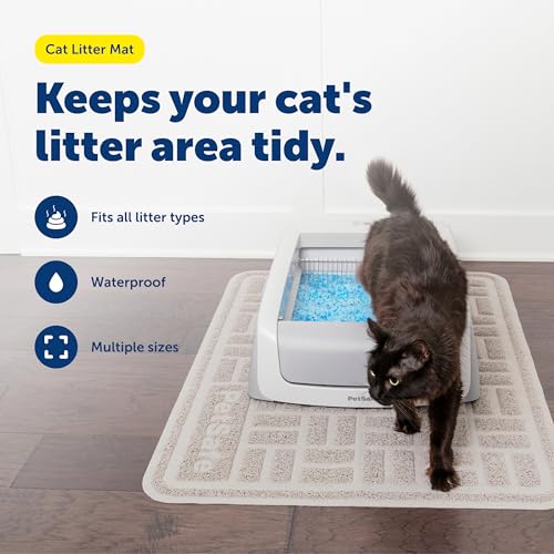 PetSafe Anti-Tracking Litter Mat - Traps Crystal and Clay Clumping Cat Litter - Durable Mesh Material - Easy to Clean Mat - Compatible with All Cat Litter Boxes - Large Size - size: Large