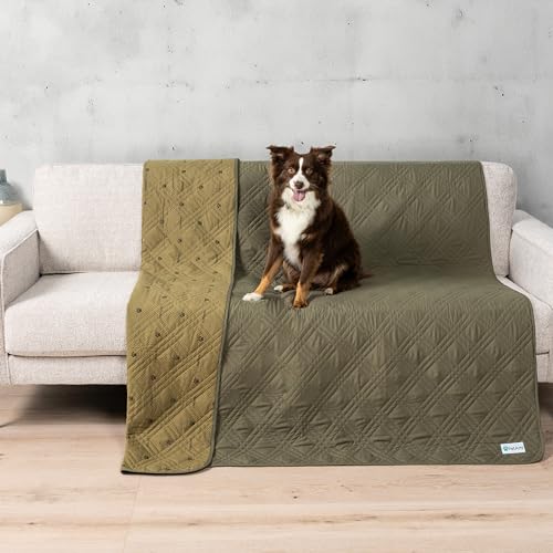 PetAmi Waterproof Dog Blanket Furniture Cover Protector - color: Olive Green, size: 68 x 82 Inches