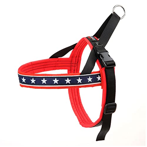 ComfortFlex Patriotic Dog Harness – Fully Padded, Adjustable, Lightweight No-Choke, No-Pull, Non-Chafing Design for Active Dogs, Enhanced Control, Made in the USA - Petite, The Patriot - color: The Patriot, size: Petite
