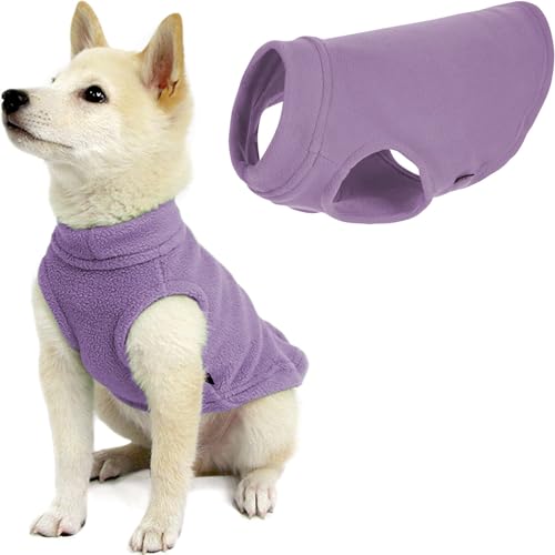 Gooby - Stretch Fleece Vest, Pullover Fleece Vest Jacket Sweater for Dogs, Lavender, Medium - color: Lavender, size: Medium Length (11.5")