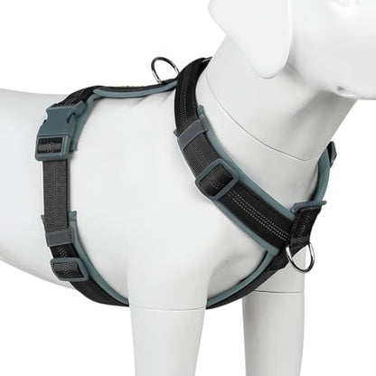 Plutus Pet No Pull Dog Harness, Adjustable Nylon Harness with Soft Padding, Reflective and Heavy Duty Dog Harness for Small, Medium, Large Dogs(Black, XS) - color: Black, size: XS