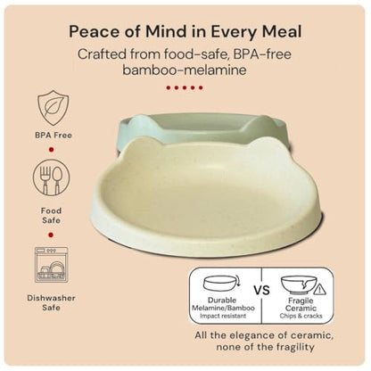 7 Ruby Road Anti Whisker Fatigue Cat Bowls Set of 2 - Wide Shallow Cat Food Bowls for Indoor Cats, Non-Slip Cat Dishes