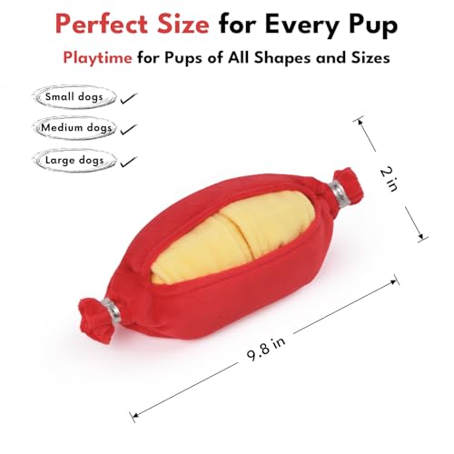 CHEWFFON Interactive Snuffle Sausage Dog Toy, Crinkle Puzzle Enrichment Toy with Treat Pockets, Nose Work Toy for Boredom, All Dog Sizes - style: Sausage