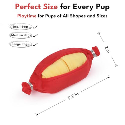CHEWFFON Interactive Snuffle Sausage Dog Toy, Crinkle Puzzle Enrichment Toy with Treat Pockets, Nose Work Toy for Boredom, All Dog Sizes - style: Sausage