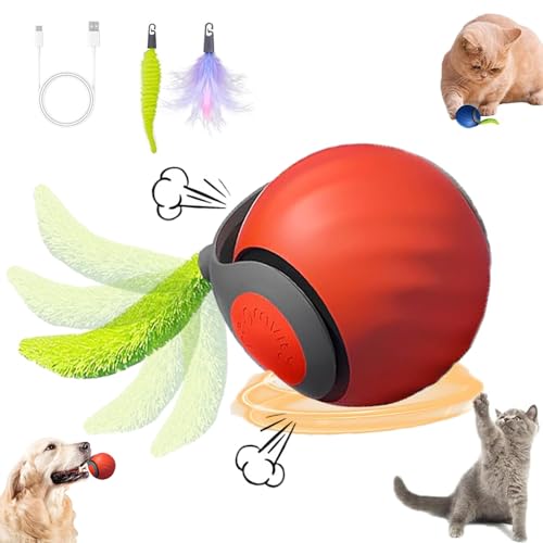 Speedy 2.0 Tail Cat Toys for Bored Indoor Adult Cats,2025 New Generation Interactive Cat Toys for Indoor Cats,Automatic Moving Ball with Tail,Cat, Orange - color: Orange
