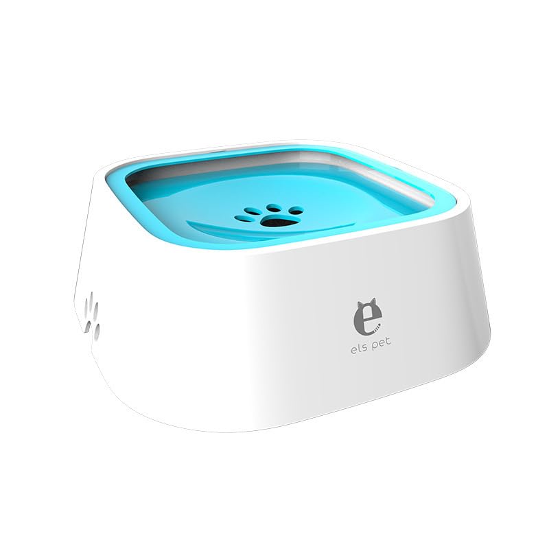Whitedrop Pet Bowl Anti-Splash Water (Blue) - 35 oz, Cat, Plastic