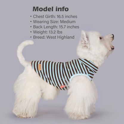 KYEESE 2Pack Dog Sweater Stretchy Dogs Clothes Soft Pets Clothes Turtleneck Small Pet Sweaters Pullover Pets Sweatshirt Warm Pet Coats Dog Sweaters for Small Dogs Male - color: 6# Stripe+blue, size: Small (4-7lbs)