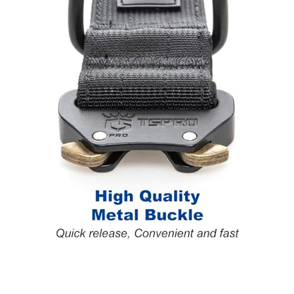 TSPRO Premium Dog Collars Tactical Dog Collar with Patch and Heavy Duty Quick-Release Metal Buckle Durable Thick and Adjustable for Medium to Large Dogs (Black M) - color: Basic Black, size: Patch-Equipped M (15"-18" Adjustable)