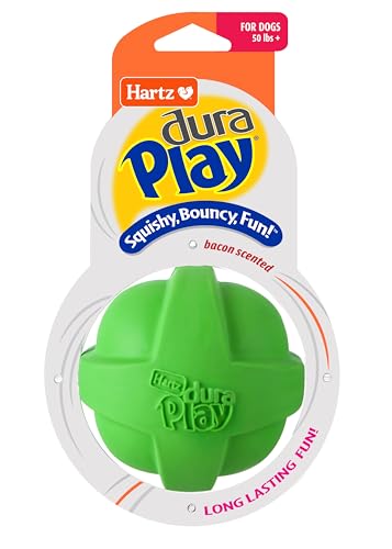 Hartz DuraPlay Bacon Scented Dog Toys, Large 1 Count, Colors may vary - size: 1 Count, style: Large Ball