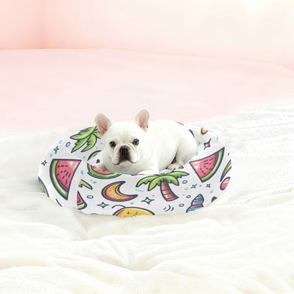 Summer Elements Dog & Cat Bed with Non-Slip Bottom - Washable Round Fluffy Calming Pet Bed, Anti-Anxiety Cozy Bed for Small Medium Indoor Puppy Kitten Pets(22 Inch)| Easy to Clean - size: M (22”)