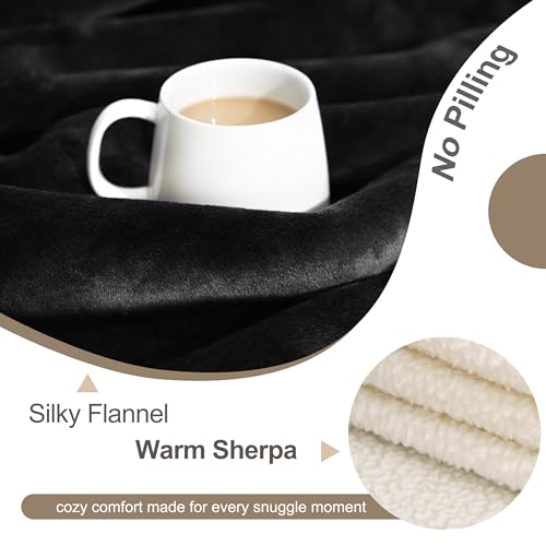 gogobunny Waterproof Bed Blanket, Reversible Sherpa Fleece Throw Blanket for Dog Puppy Cat, Furniture Cover Protects Bed Couch Sofa from Liquid Pee and Pet Fur (Black, 25x35 inches) - color: Black, size: 25x35 inches