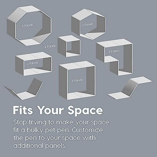 IRIS USA 34" Exercise 8-Panel Pet Playpen with Door, Dog Playpen, Puppy Playpen, Small Medium Large Dogs, Keep Pets Secure, Easy Assemble, Rust-Free, Heavy-Duty Molded Plastic, Customizable, White - color: White, style: 8-Panel w/ Door