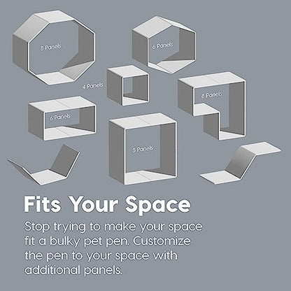 IRIS USA 34" Exercise 8-Panel Pet Playpen with Door, Dog Playpen, Puppy Playpen, Small Medium Large Dogs, Keep Pets Secure, Easy Assemble, Rust-Free, Heavy-Duty Molded Plastic, Customizable, White - color: White, style: 8-Panel w/ Door
