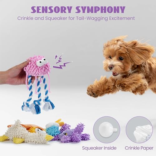 Nocciola Plush Squeaky Dog Toys, Cute Durable Stuffed Crinkle Puppy Pet Chew Toys for Large Medium Small Dogs - Spider - style: Spider