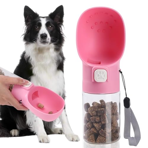 Colorday Handheld Dog Treat Dispenser Built-in Clicker & Treat Pouch, Hand Feeder for Puppy Training Walking Hiking Traveling (6.7 OZ, Pink) - color: Pink, size: 6.7 OZ