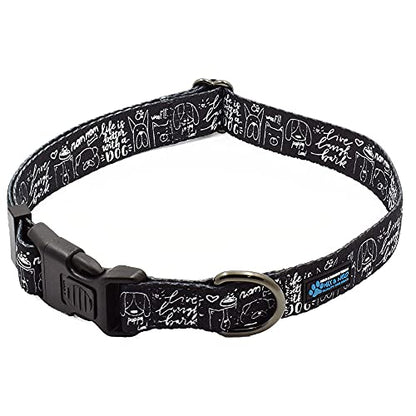Max and Neo Patterned NEO Dog Collar - We Donate a Collar to a Dog Rescue for Every Collar Sold (Small, Life is Better with Dogs) - color: Life is Better with Dogs, size: Small