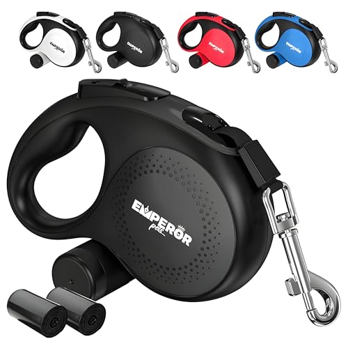 26 ft Retractable Dog Leash Black - Heavy Duty Retractable Pet Leash with Anti-Slip Grip for Medium to Large Dogs up to 110 lbs -Aura BB26 - color: Black, size: 26 ft