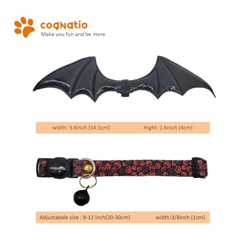 2 Pack Breakaway cat Collars with Bell,Safety Quick Release Pendant Cute Kitten Collar,Adjustable 20-30cm (Pumpkin, 20-30cm) - color: Pumpkin