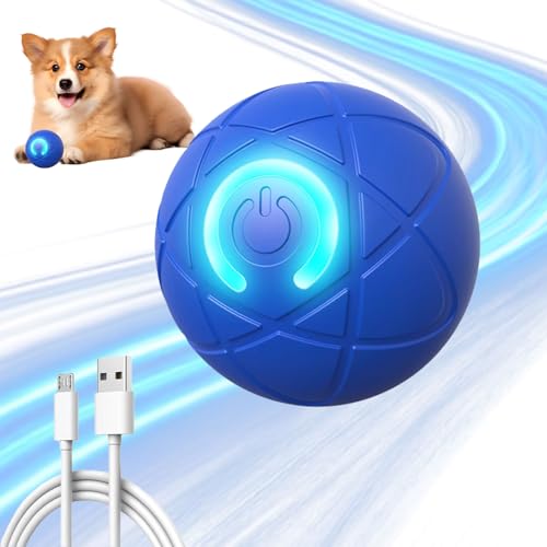 Jiexily Interactive Dog Toys Balls, 2025 New Automatic Rolling Shaky Ball Toy for Puppy Small Medium Dogs, Smart Jumping Moving Bouncing and Rotating Ball Keep Them Busy (Blue) - color: Blue