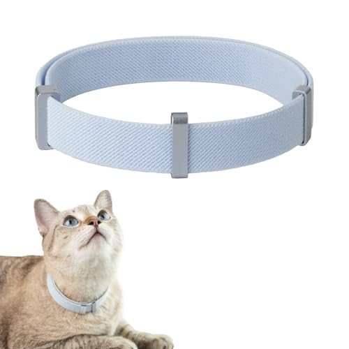 Safety Cat Collar Pro - U.S. IDA Gold Awarding Design, Elastic Quick Release Cat Collar with Buckle Non Breakaway - Lightweight for Kitten All Small Large Cats (Sierra Blue, M 7.9-15.7") - color: Sierra Blue, size: M 7.9-15.7"