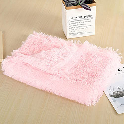 Pet Faux Fur Calming Blanket Soft Dog Cat Protector with Two-Side Fur, Thick Shaggy Bed Throws Pet Blankets Soft Fuzzy Microfibe Cat Throw Bed Couch Washable 22"x14" Inch Light Pink - color: Light Pink, size: 22"x14" Inch