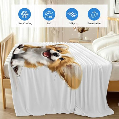 Summer Cooling Blankets for Hot Sleepers - Cute Puppy Pet Dog Blanket Thin Lightweight Breathable Soft Throws for Bed Couch Sofa Pet Animal Dogs Decor,60x80IN - size: 60x80IN