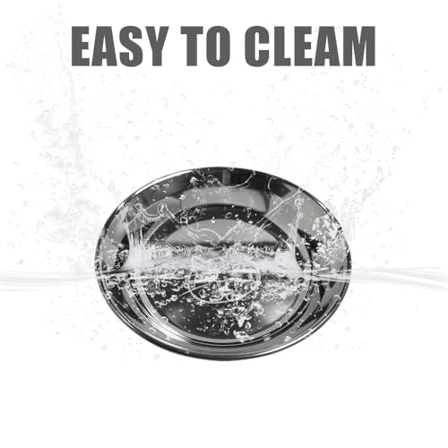 Stainless Steel Cat Bowls Food Dishes for Indoor Cats Cats Shallow Whisker Friendly 6.4Inches Cat Food Water Dishes Bowls Whisker Fatigue Relief Dishwasher Safe 2Pcs