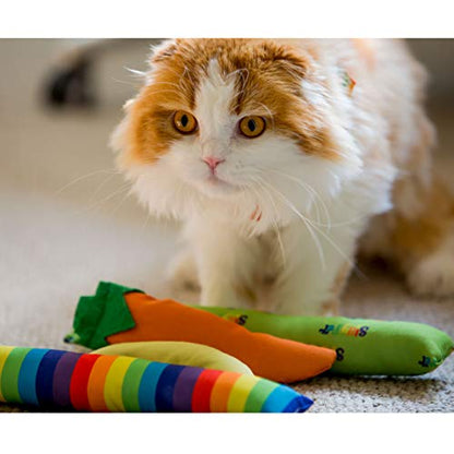 Youngever 4 Pack Cat Kicker Toys for Kitty, Puppy & Kitten - Interactive Cat Toys with Cotton Fabric