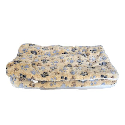 2 Pcs Pet Bed Mats. Ultra Soft Pet (Dog/Cat) Bed with Cute Prints. Reversible Faux Lambswool Kennel Pad for Medium Small Dogs and Cats. Machine Washable Pet Bed. - size: 18.5"L x 13.0"W x 1.2"Th