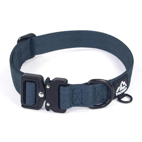 Dog Collar for Small Dogs Christmas Boy Girl- Adjustable, Chew Proof Nylon Collar with Metal Quick Release Buckle and D-Ring for Dog Tags (Navy Blue, S) - color: Navy Blue, size: S(0.5''Width, Fit 11''-15'')