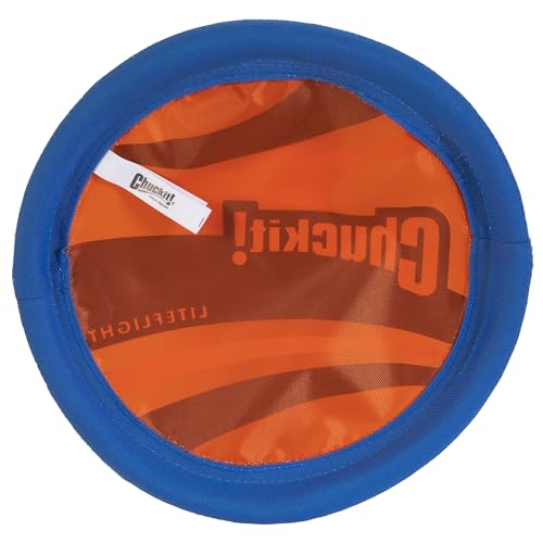 Chuckit! Lite Flight Dog Fetch Toy, Large (10 Inch Diameter) - color: Blue/Orange, size: 10 in