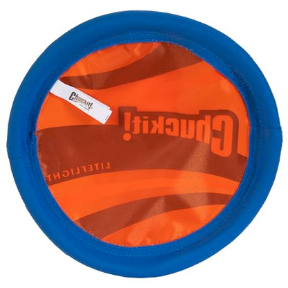 Chuckit! Lite Flight Dog Fetch Toy, Large (10 Inch Diameter) - color: Blue/Orange, size: 10 in