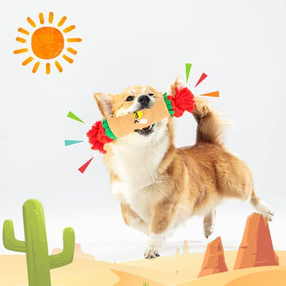 lilfrd Dog Puzzle Snuffle Mat Toys, Squeaky Enrichment Rope Crinkle Treat Dispensing Tug Toy for Small Medium Large Dog, Boredom and Mental Stimulation Toy, Burrito - style: Burrito