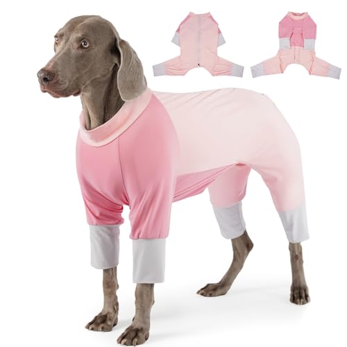 Summer Cooling Dog Shirt UV Protection, Lightweight & Comfortable Dog Pajamas for Extra Large Dogs Ideal for Dogs in Hot Weather Four Long Sleeves Tank Top RedPink 4XL - color: RedPink, size: 4XL