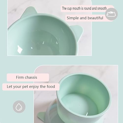 Tilted Raised Posture for Cat Food Bowl Neck for Protection Anti Vomiting 45 Degree Elevated Slanted Stand Bowls for Cat Tilted Bowl Diameter Approx.13.7cm/5.39in (Baby Blue)
