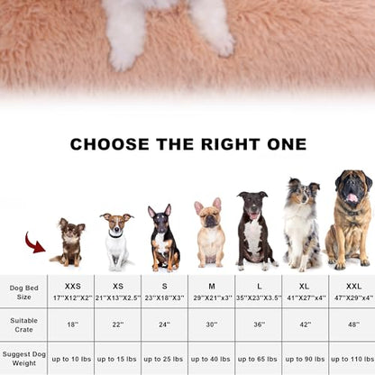 Bedfolks Plush Waterproof Dog Crate Bed, Removable Washable Cover, Faux Fur, Fluffy Kennel Bed 17"x12", Camel - color: Solid Camel, size: XX-Small(17x12'')