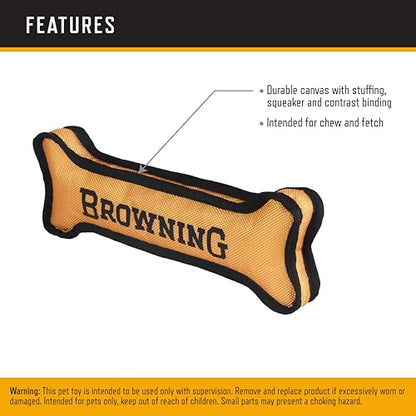 Browning Pet Training Tools, Durable Dog Toys for Tug and Fetch, Canvas Bone (Browning Gold), Small - color: Canvas Bone (Browning Gold)