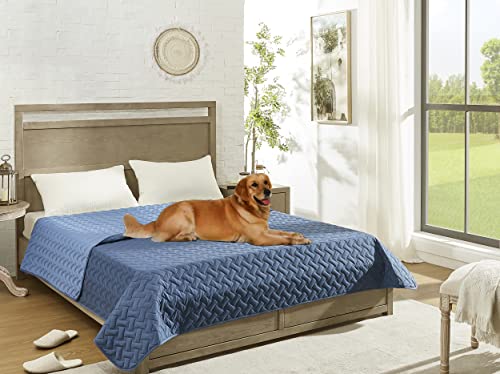 gogobunny 100% Double Sided Waterproof Dog Blanket Soft Pet Bed Cover Reversible Protect Furniture Couch Sofa Car for Puppy Cat Kids (Dark Blue/Light Blue, 30x30 Inch (Pack of 1)) - color: Dark Blue/Light Blue, size: 30x30 Inch (Pack of 1)