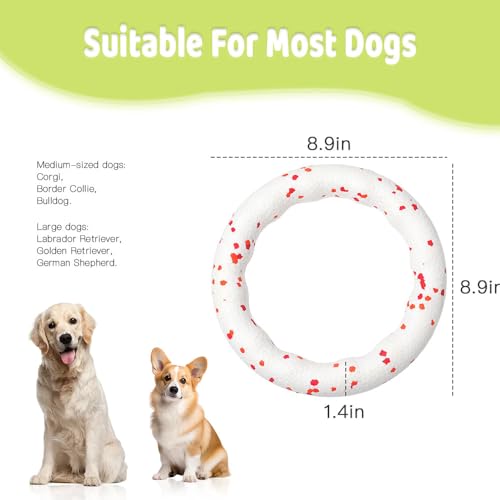 Dog Chew Toys 9 Inch for Medium Large Dogs Floating Fetch Toy Anxiety Relief Chewers Indoor Outdoor Water Play（Large） - size: Large