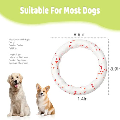 Dog Chew Toys 9 Inch for Medium Large Dogs Floating Fetch Toy Anxiety Relief Chewers Indoor Outdoor Water Play（Large） - size: Large