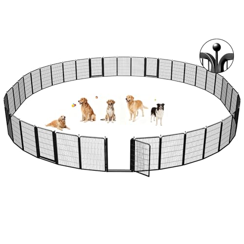 Dog Playpens with Low Threshold Gate, 40 Inch 40 Panels Heavy Duty Outdoor Dog Play Pen, RV Camping Yard Indoor Puppy Playpen Portable Pet Pen Fence for Large/Medium/Small Dogs - color: 36 Panels+4 Large Gate
