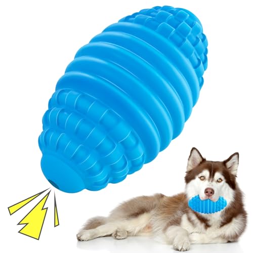 Tough Squeaky Dog Toys for Aggressive Chewers, Indestructible Dog Balls for Aggressive Chewers, Interactive Squeaky Balls for Dogs to Busy, Rubber Aggressive Chew Toys for Boredom