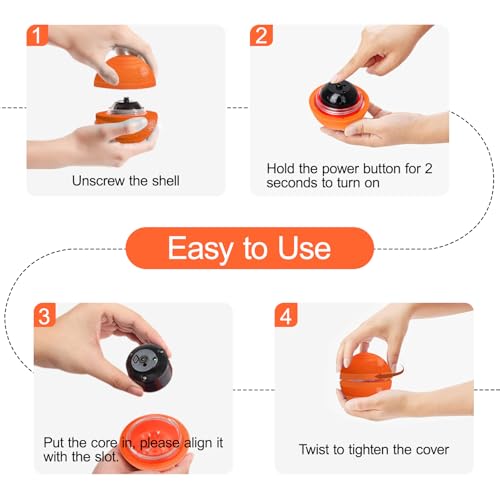 Interactive Dog Ball - Smart Toy for Small and Medium Dogs, Automatic Moving Ball, Rotating & Bouncing, Durable TPU+PC Shell, Toys that Keep Dogs Busy, for Dog (Orange)