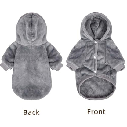 FabriCastle Dog Hoodie Sweater for Small Dogs Boy and Girl, Dog Clothes XS XXS Puppy Sweatshirt, Pet Outfit, Cat Clothing Super Soft Warm Snap On Closure (Light Grey, XX-Small) - color: Light grey, size: XX-Small