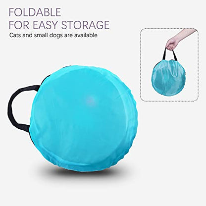 EGETOTA Cat Tunnel for Indoor Cats Large, with Play Ball S-Shape 5 Way Collapsible Interactive Peek Hole Pet Tube Toys, Puppy, Kitty, Kitten, Rabbit (Pink & Black) - color: Pink & Black
