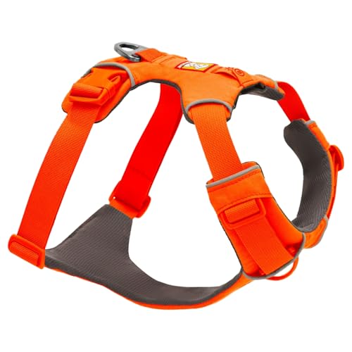 Ruffwear, Front Range Dog Harness, Reflective Soft Padded Everyday Harness with Dual Leash Clips, Adjustable and Lightweight Fit for Training or Walking for All Dogs, Blaze Orange, Large/X-Large - color: Blaze Orange, size: Large/X-Large