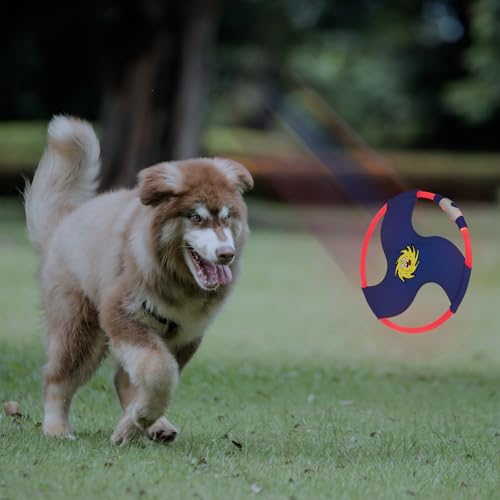 Dog Flying Disc Flyer Dog Toys, Glow in The Dark Nylon Dog Toy with 3 Light Models, Floating Dog Ring Toys for Physical Exercise, Pet Training Throwing Playing - color: Blue-2