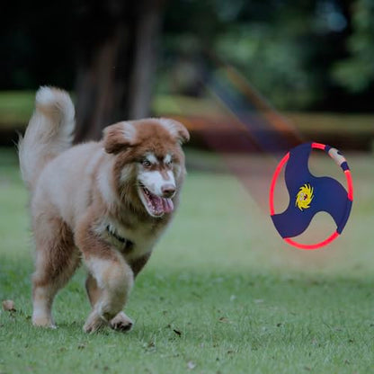 Dog Flying Disc Flyer Dog Toys, Glow in The Dark Nylon Dog Toy with 3 Light Models, Floating Dog Ring Toys for Physical Exercise, Pet Training Throwing Playing - color: Blue-2