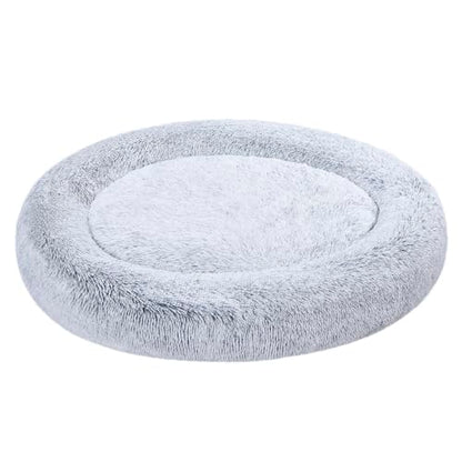 Amazon Basics Washable Donut Pet Bolster Faux Fur Bed with Removable Cover, Anti-Slip Bottom for Dog, Grey, 45" x 45" - color: Grey, size: 45" x 45"