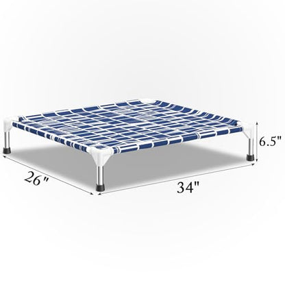 Elevated Dog Bed - Soft Comfortable Fabric, Easy to Clean, Stainless Steel Frame, Raised Design for Air Circulation, Durable Pet Cot for Medium Dogs, Breathable & Stable Pet Bed - size: M